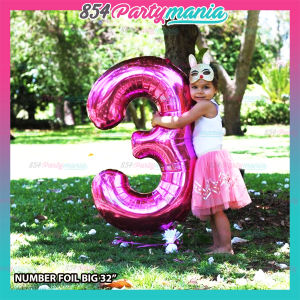 32" big number foil balloon PINK balloons birthday decor party decoration number balloon birthday number foil sold by [854Partymania] Birthday Party Needs Decoration