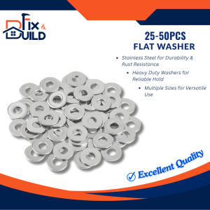25/50PCS Flat Washer Stainless Steel 3 4 5 6 8 10 12 14mm Gasket Ring for Bolts Screws Fix and Build