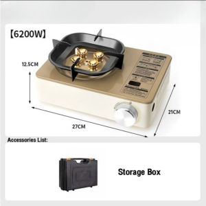JACIRCLE 6200W Portable Gas Stove Windproof Dapur Kaset Outdoor Picnics BBQ Hiking Camping Gas Cooker