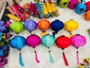 Đèn lồng đỏ tròn Hội An chuyên treo trung thu tết trang trí chùa miếu(30cm) vietnam kimngan lanterns