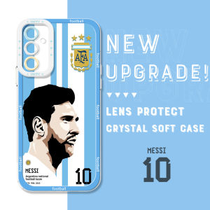 Hontinga Casing Case For Samsung Galaxy A15 A25 5G 4G A05 A05S A24 4G A03 Core A04 A04e M23 Note 20 Ultra 5G Case Transparent Clear Case Number 10 Lionel Messi Soft Silicone Rubber Cases Back Cover Phone Casing Softcase For Girls