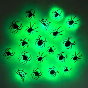 3D LED Halloween Wall Decor – Light-Up Bat & Spider Stickers for Haunted House Home Bar & Spooky Party Decorations (12 Bats + 9 Spiders)