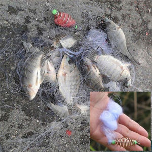 Fishing Net Design Copper Spring Shoal / Jaring Pancing Fishing Net Trap Mesh Luminous Bead