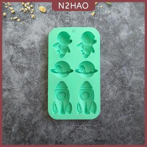 N2HAO 6 công ty Phi Hành Gia tên lửa 760 Silicone Khuôn nướng bánh khuôn bánh pudding bánh mì nướng chảo xà phòng khuôn