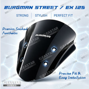 Motorcycle Windshield Plug & Play Perfect Fit Curved Style For Burgman Street EX 125