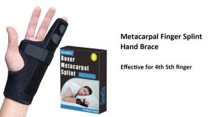 Metacarpal Finger Splint Hand Brace - Pinky Ring Finger Immobilizer For Boxer Fractures -Fit for Both Left or Right Hand (X-Small)