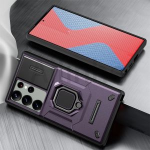 For Samsung Galaxy S24 S23 Ultra S24 S23 Plus 5G Case Shockproof Armor Slide Camera Lens Protection Ring Stand Phone Back Cover Good quality