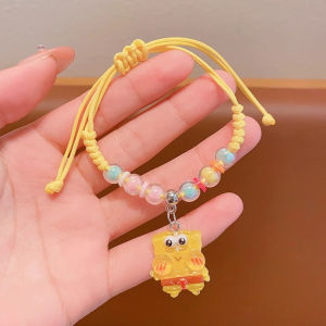 SpongeBob Series Round Bead Tassel Bracelet Adjustable Couple Bracelet Cartoon Cute Bracelet