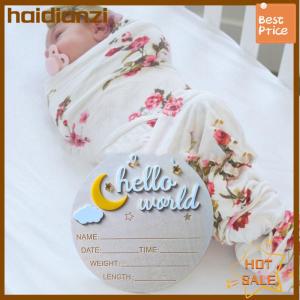 haidianzi กระดานไม้แจ้งเตือนทารกแรกเกิด Hello World น่ารักประกาศคลอด