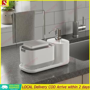 Stylish Bathroom Soap Dispenser with Soap Dish and Towel Rack in Chrome Finish
