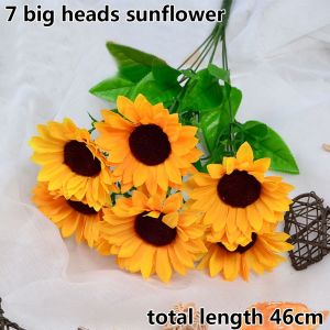 NAMSHEVA 5/7/22 Heads Fashion Bright Yellow Home Decor Silk Sunflower Wedding Decoration Artificial Flower Fake Flores Bouquet