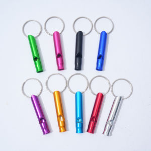 Small Aluminum Metal Whistle Tube Keychain Emergency Survival Whistles Pito
