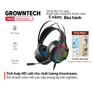 Tai nghe chụp tai gaming Growntech E8250 hạn chế tiếng ồn có mic cho máy tính bàn laptop chơi game âm thanh vòm