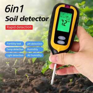 Januel 6in1 Pengukur Temperatur dan Kelembapan Tanah Soil PH Detektor Kesuburan - Jn65
