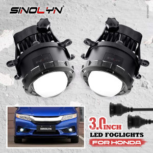 SINOLYN 3 Inch LED Fog Lamps Spotlights Projector Lens H11 For Honda Civic/CRV/Accord/FIT/Jazz/City/Odyssey/Crosstour Retrofit Single Low Beam Accessories