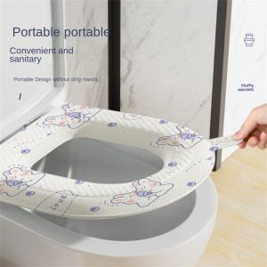 Byssherer Waterproof Soft Toilet Cover Bathroom Washable Toilet Seat Cushion O-shaped Toilet Seat