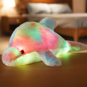 Luminous Dolphin Plush Toy Led Light Stuffed Animal Soft Pillow Doll Kids Gift Cute