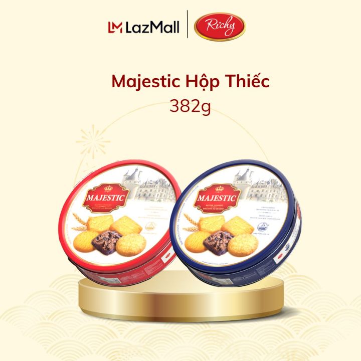 Hộp Bánh Tết Majestic Có Túi Giấy, Bánh Quy Bơ, Hộp Thiếc 382g - Bánh ...