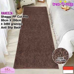 Tren-D-rugs Karpet shaggy polos modern aesthetic 80 cm x 200 cm anti slip samping tempat tidur alas lantai lorong panjang runner koridor lobby hotel tinggi bulu 25 mm tebal minimalis - NMs