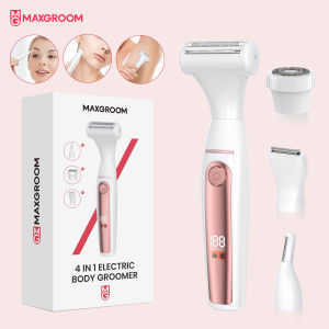 Maxgroom 4-in-1 Body Groomer Set Private Hair Trimmer IPX6 Waterproof Type-C Recharging 4 in 1 Multifunction Body Groomer Set For Women Eyebrow Trimmer