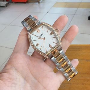 Jam tangan cewek/wanita kotak / persegi fashion mewah analog stainless