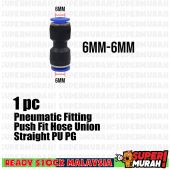 [ Pneumatic Fitting ] Air Hose Fitting Union Straight PU PG 4mm 6mm 8mm 10mm 12mm 14mm 16mm Inner Quick Connector 软管快速接头
