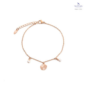 Xuping Gelang Rante Perak - Gold  Rante Jurai Kerang Polos Motif Mutiara