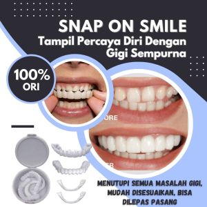 Gigi Palsu Lepas Pasang 1 Set Atas Bawah Snap On Smile Veneer Gigi Palsu Tinggal Pasang Kuat Dipakai Makan