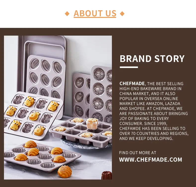 CHEFMADE 12-Cavity Muffin Pan Non-Stick Bread Cake Mold Baking