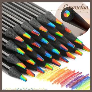 [Carmelun] 1Pc 7 Colors Gradient Rainbow Pencils Jumbo-Colored Pencils Multicolored Pencils for Art Drawing Coloring Sketching