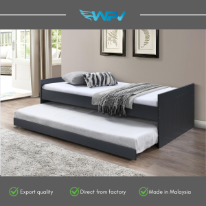 Bed Frame ~ NARA Single / Super Single Bed Frame with Trundle - Bed 8019