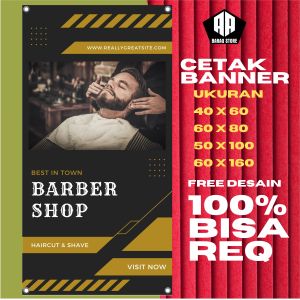 Spanduk/ Banner BARBERSHOP/ Pangkas Rambut Bisa request