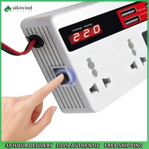 Sikiwind 200W Car Truck Power Converter 12V 24V to 110V 220V Universal AC Socket LED Display