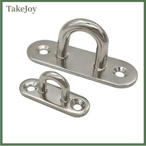 TakeJoy M5 6 8 Hook Hooks Eye Plate Heavy Oblong Duty Steel Stainless Pad Mount Wall U Boat Ceiling Hanger Ring Garage Hammock D Shape
