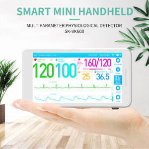 แบบพกพา5.5 "ทางการแพทย์3ช่อง ECG ผู้ป่วย ICU ตรวจวัดอัตราการเต้นของหัวใจผู้ป่วยความดันโลหิต NIBP RESP SPO2 PR TEMP