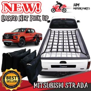 Cargo Net Pick Up for Mitsubishi Strada | 47x47 Inches Adjustable Heavy Duty Pickup Truck Net with Storage Bag