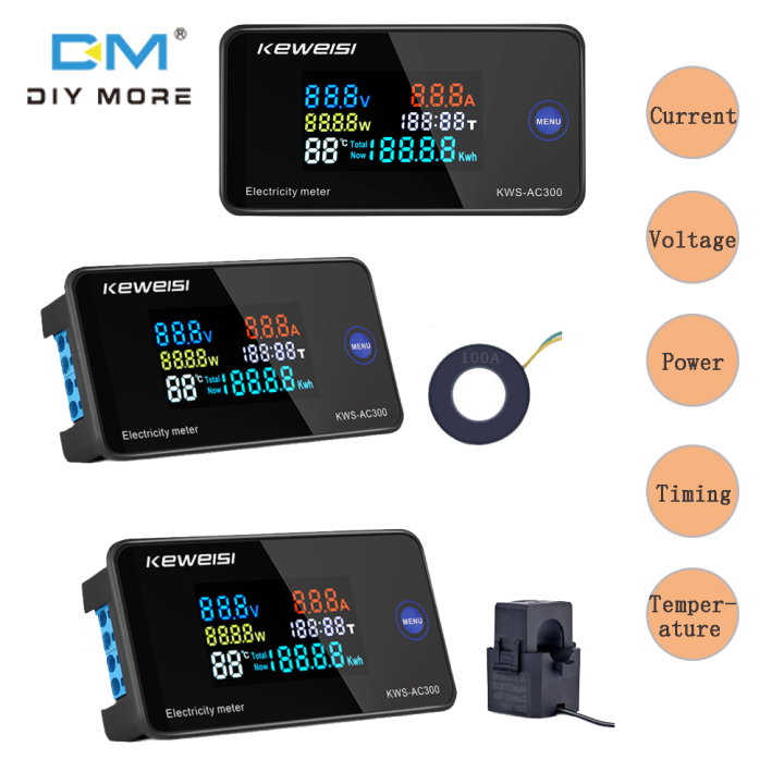 [100% Original] diymore AC 50-300V Voltmeter Ammeter KWS Power Energy ...