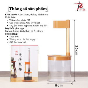Giá treo bút lông thư pháp kèm hộp rửa bút đa năng giữ ẩm bảo vệ đầu bút hộp bảo quản bút lông viết thư pháp