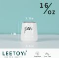 LEEOTYI Ceramic Farmhouse Pen Holder for Desk, Pencil Organizer 16 oz (White). 