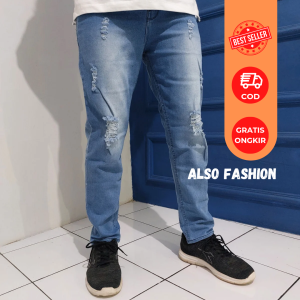 Celana Jeans Pria Sobek Sobek Celana Jeans Sobek