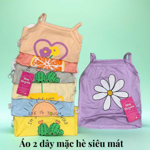 Áo 2 dây bé gái Bossini 100% Cotton Không tay cổ tròn siêu thấm hút mồ hôi thời trang thường ngày mùa hè 9-18kg Combo 5
