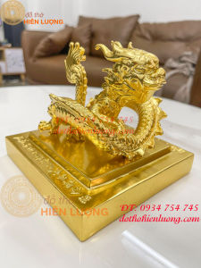 Ấn Rồng Hoàng Đế Chi Bảo Bằng Đồng Dát Vàng 9999