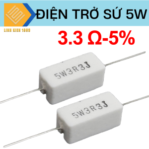 [ SET 3 CON ] Điện Trở Công Suất 3.3 Ohm 5W Điện Trở Sứ 5W Sai Số 5% Điện Trở 3.3 Ohm