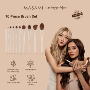 Masami X Archangela Chelsea Face Blend / Kuas Make Up Foundation Powder Concealer Makeup Brush Contour / Angled Eyeshadow Blending Brow Smudge Cheek Brush Kuas MUA Approved Kuas Rias Set