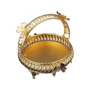 Oversized 5L European Bowl Metal Serving Tray Cakes Platter Comfortable Handle For Daily Use Gifting