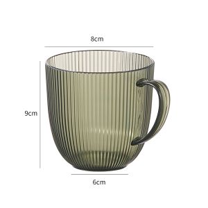 Homenhome ถ้วยน้ำยาบ้วนปากแบบโปร่งใสลายแนวตั้งหรูหราสำหรับใช้ในครัวเรือนไฟติดเพดาน