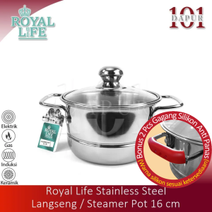 Royal Life Stainless Langseng / Steamer Pot 16 cm / Kukusan Mini 11 Liter