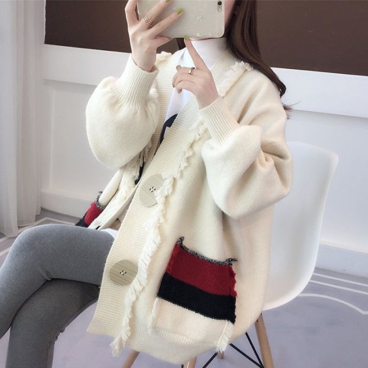 Women Knitted Sweater Coat Plus Size 4XL 2022 Autunm and Winter New Loose  Mid Length Knitted Shirt Korean Casual Cardigan Lazy Style Sweater for  Women