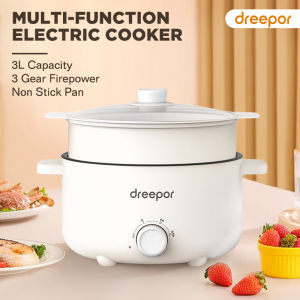 Homie Multi Electric Cooker 3L Large Capacity Double-Layer Electric Cooking Pot Non-Stick Frying Pan Universal Electric Cooker For Household Student Dormitories