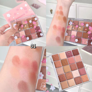Eyeshadow Pallate Matte Glitter Cherry Blossoms Berkilau Tahan Lama 20 Warna